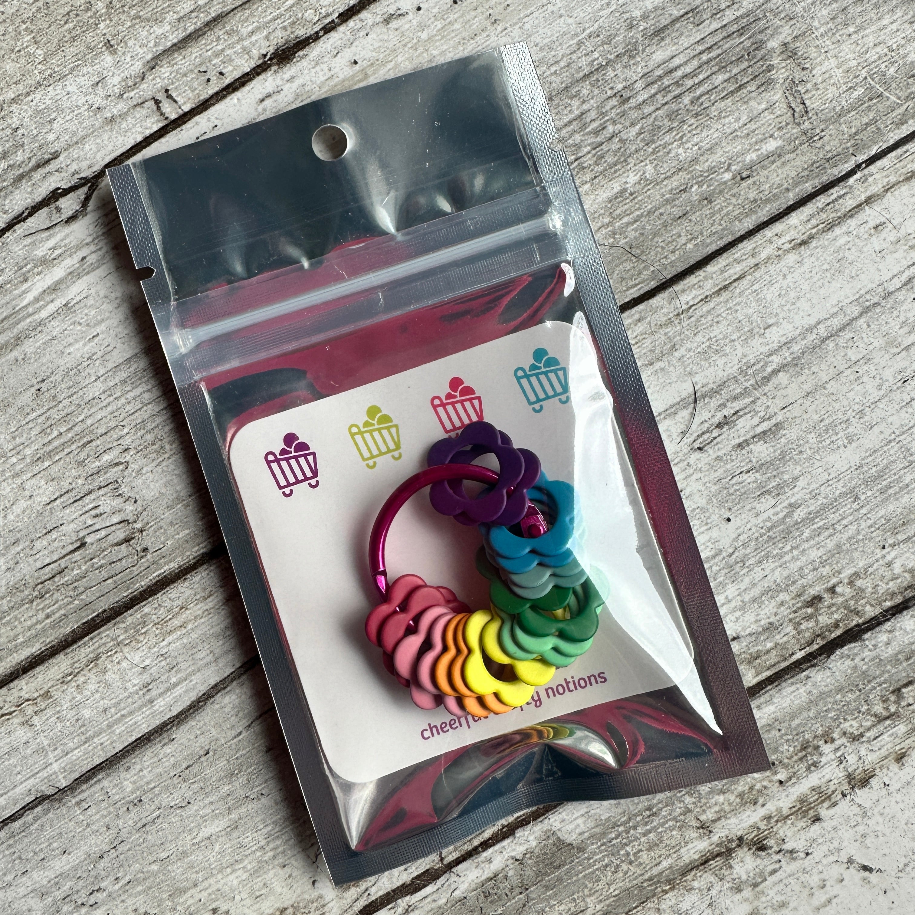 Colourful Flower Stitch Marker Ring