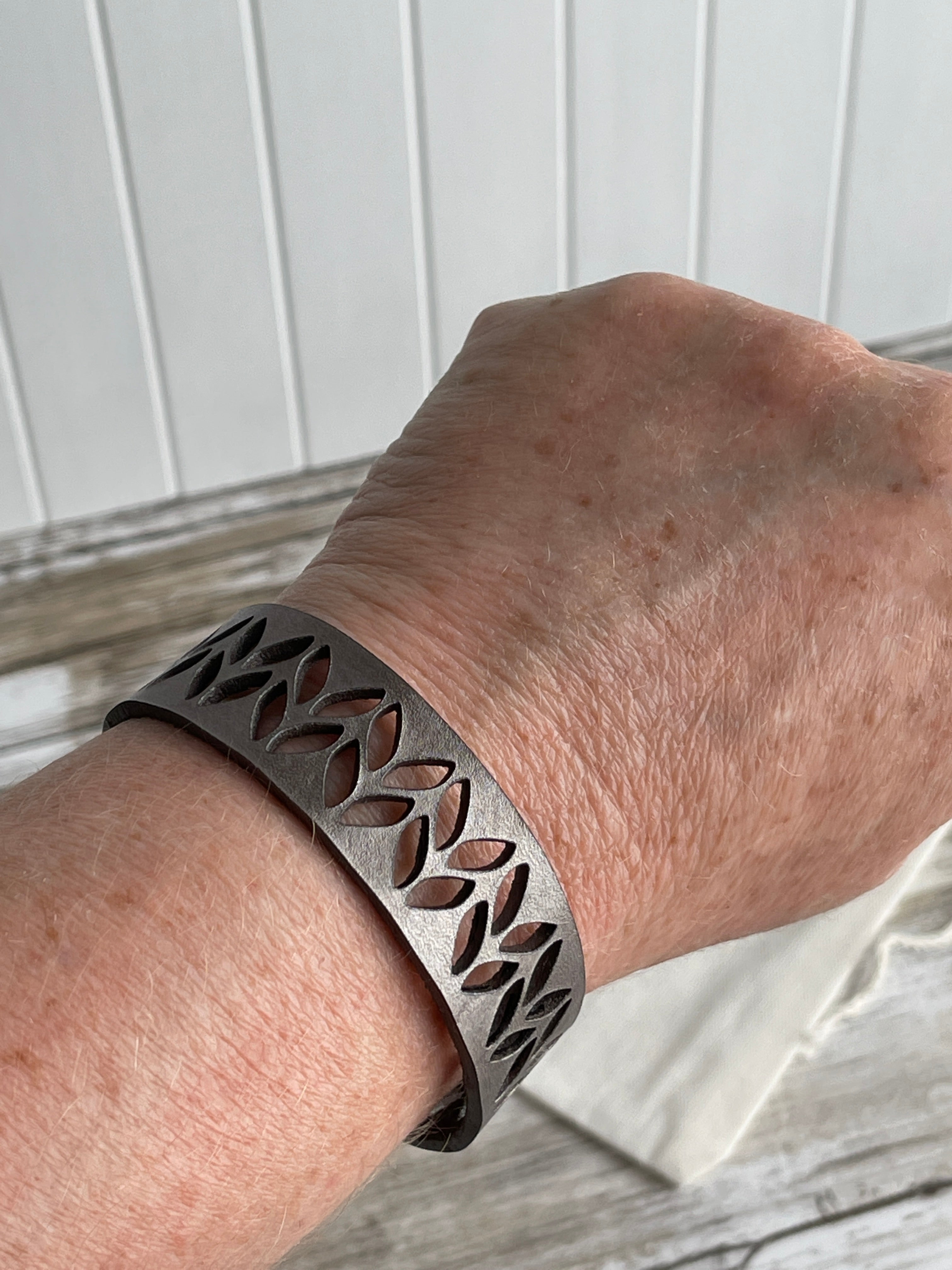 Leather Stockinette Cutout Bracelet