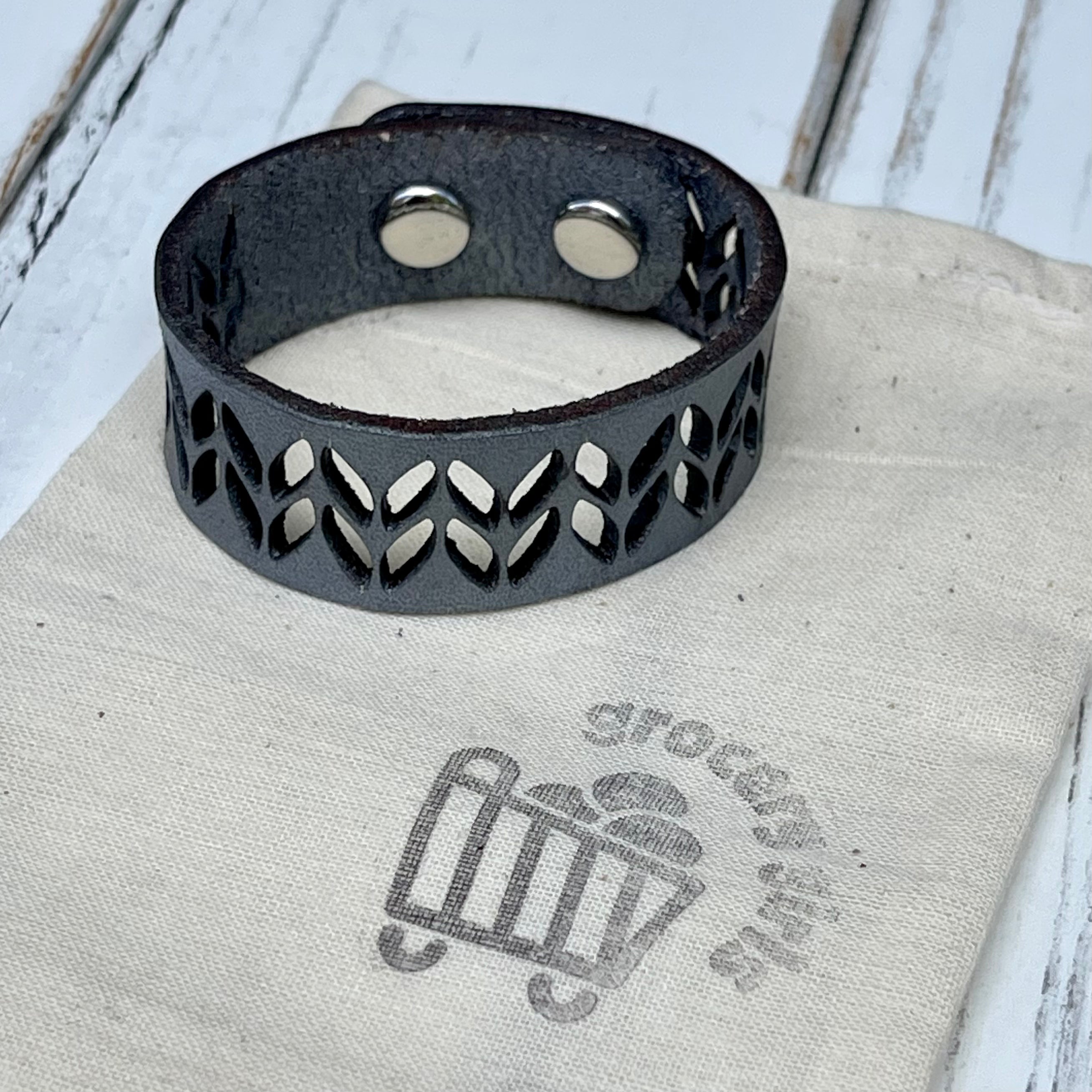 Leather Stockinette Cutout Bracelet