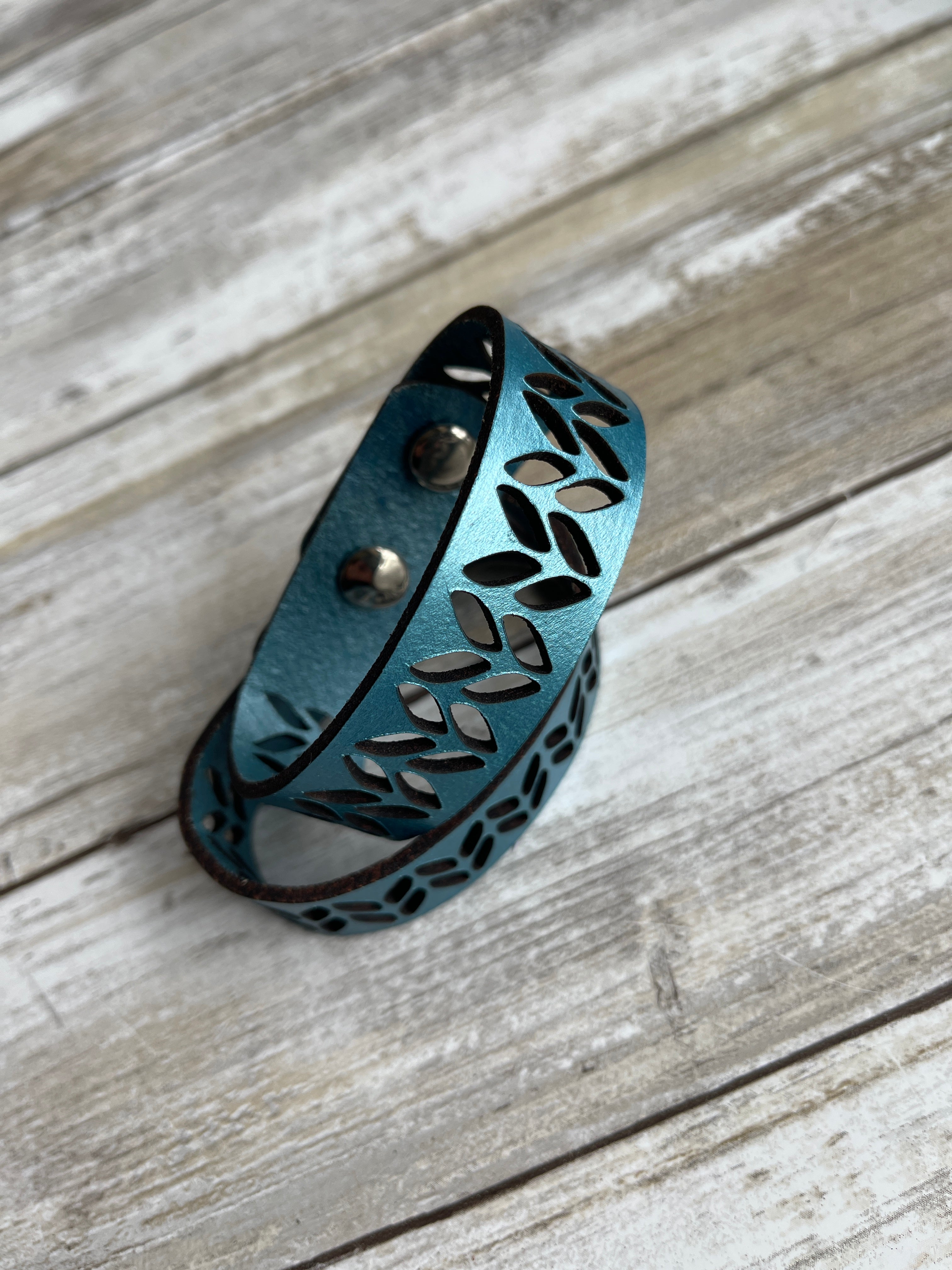 Leather Stockinette Cutout Bracelet