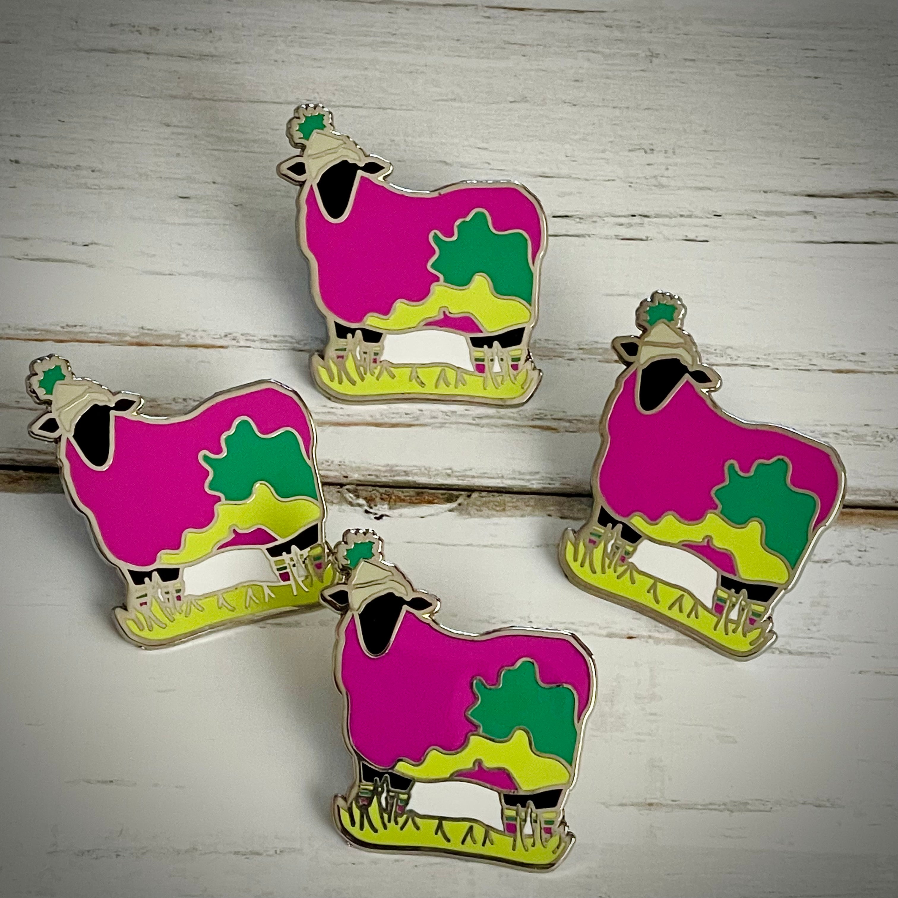 Colorful Wooly Sheep Enamel Pin