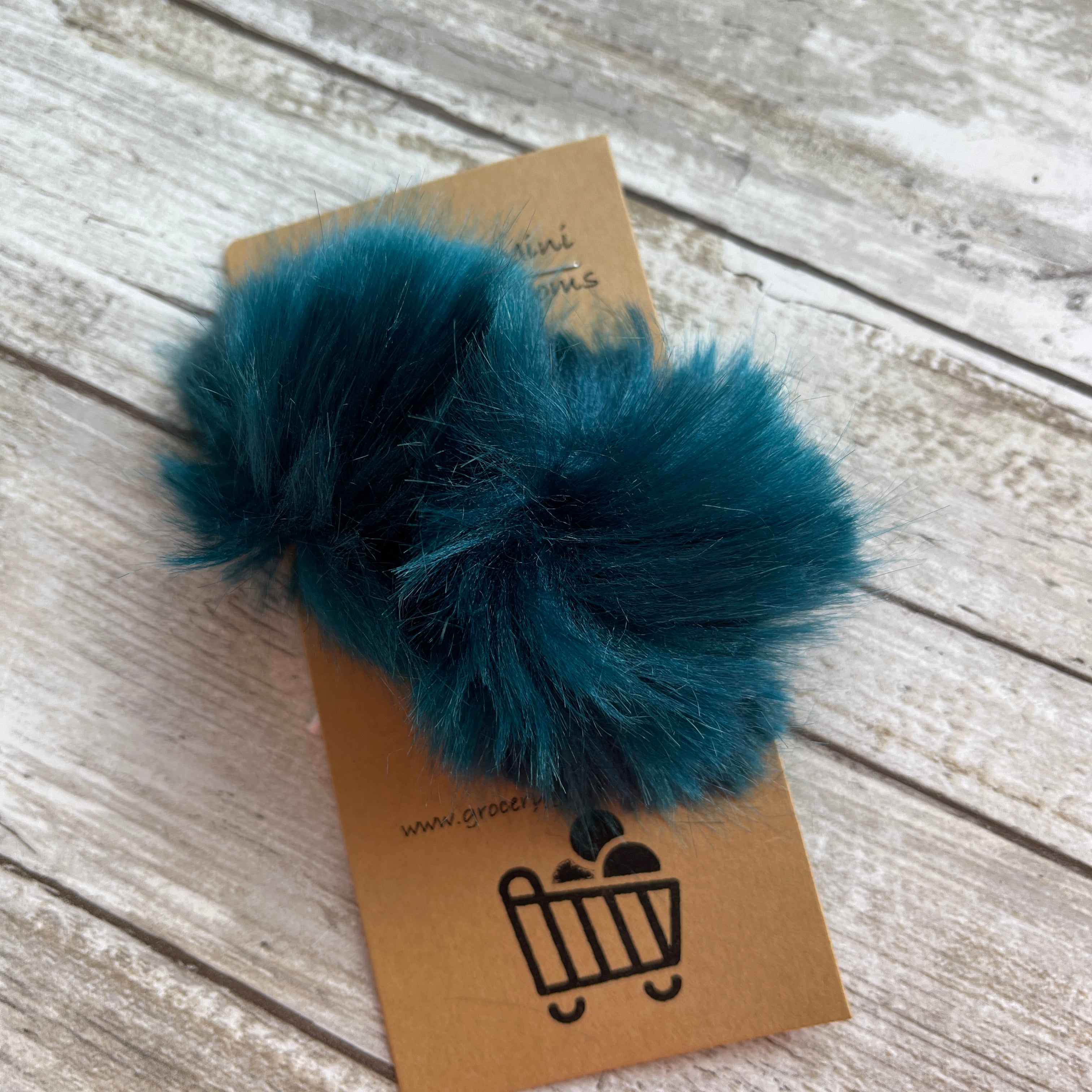 Mini Pompom Pair l #15 Teal Blue