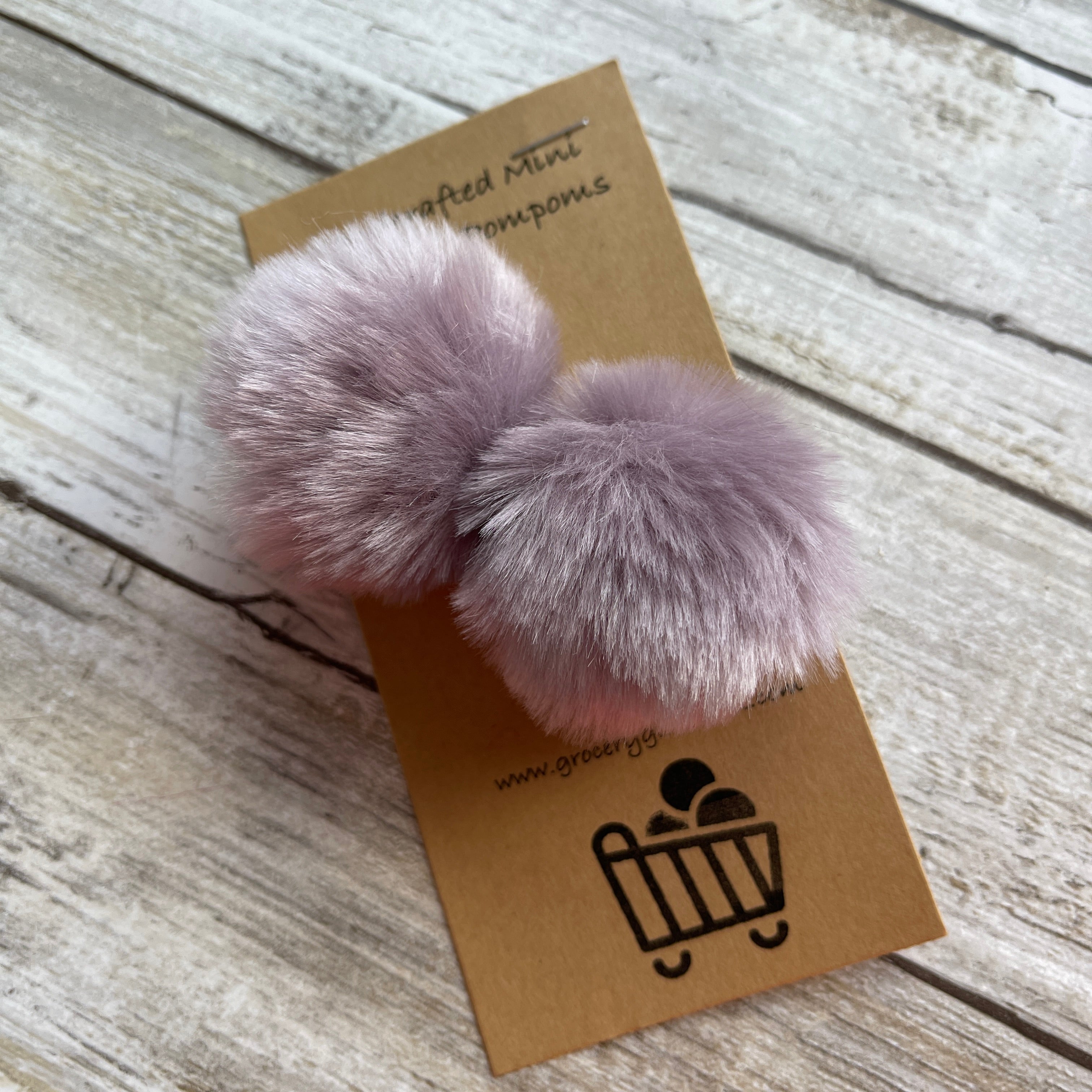 Mini Pompom Pair l #10 Light Lavender Grey